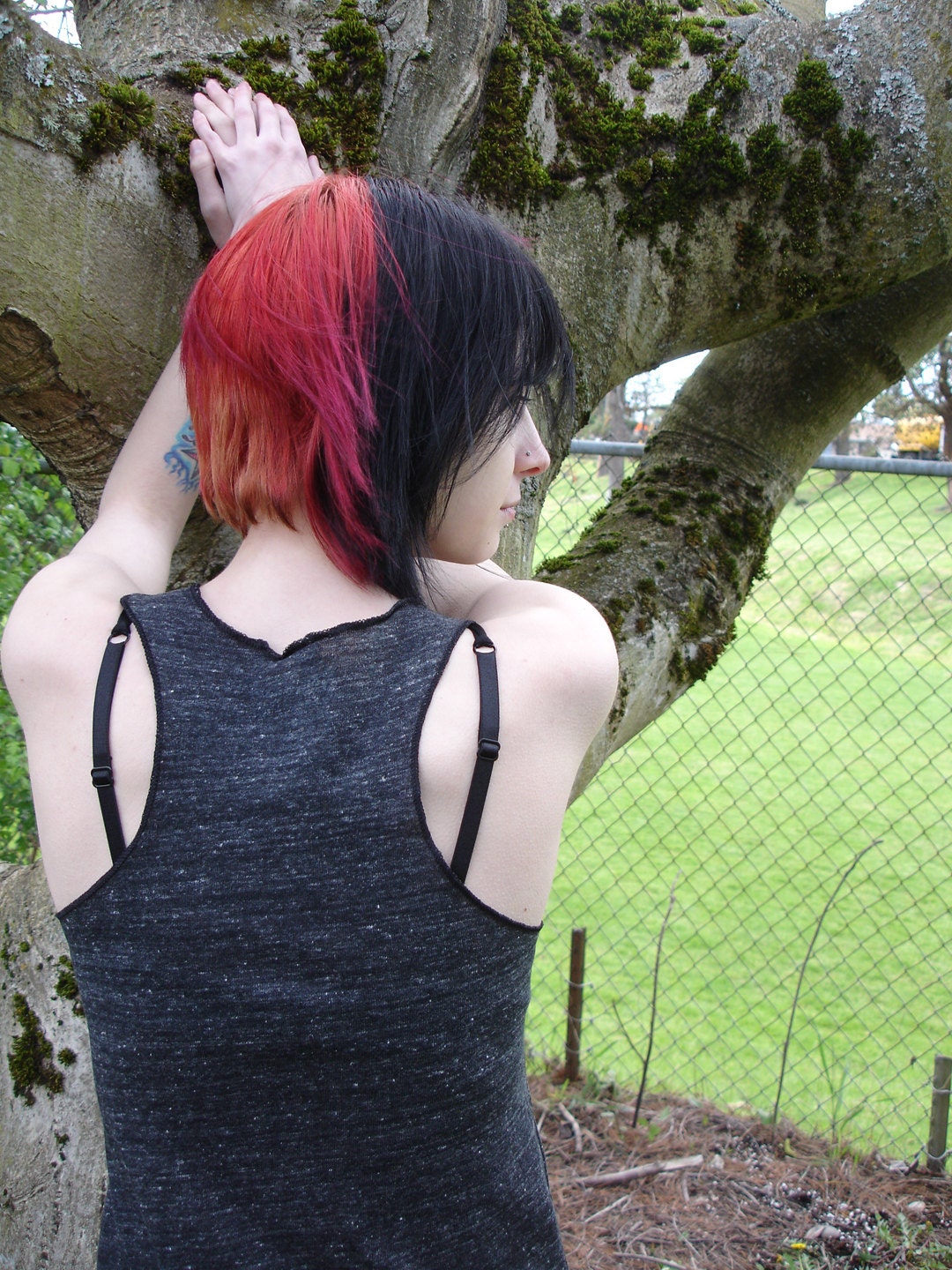 Womens Dandelion Tank Organic Cotton Dark Gray LARGE