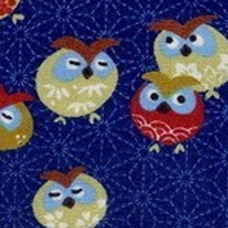 Kawaii Owls in Navy - Japanese Cotton - EK-QS34505C