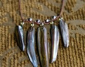 Ocean Dagger - Seashell and Leather Necklace