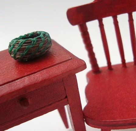 Basket Bowl Tiny Horsehair Green