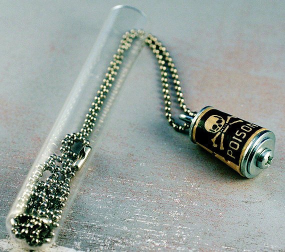 Uncorked Cork Jewelry - Call POISON Control Mini Cork Necklace In Test Tube - Eco Friendly Jewelry