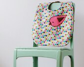 Baby Shower GIft for a Girl - Pink Polka Birdie Baby Bib