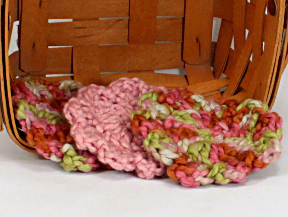 Organic Cotton Flower Face Cloth - Set of 3 - Wild Flowers and Strawberry