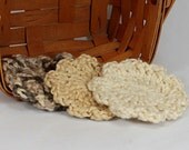 Organic Cotton Flower Face Cloth - 3 sets of 3 (9 total) - French Vanilla, Macadamia and Almond