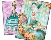 Louvre Marie Antoinette Digital Collage Sheet. Printable Imade ATC ACEO. Download and print 901