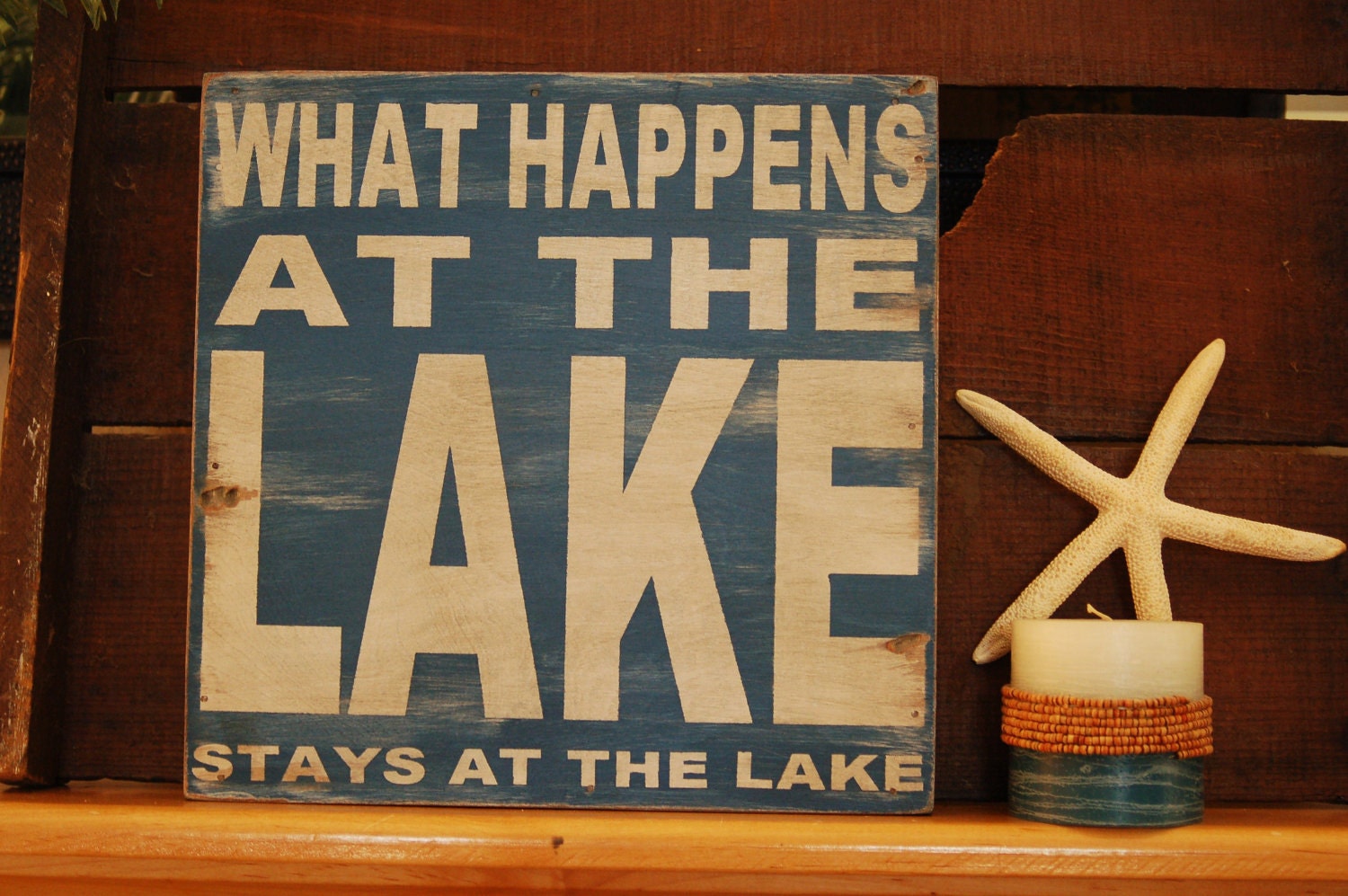 What happens at the lake, stays at the lake Rustic  subway style wood sign - handcrafted, great father's day gift, cabin, lake home, camper, - kspeddler
