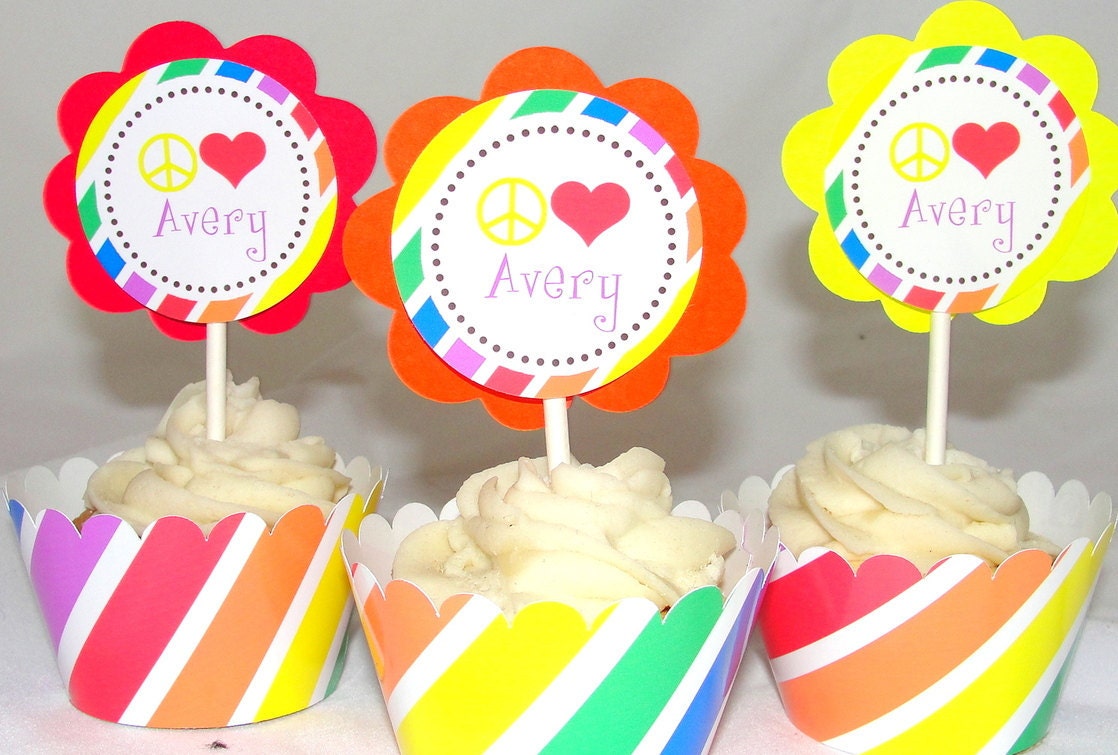 Personalized Custom Rainbow Cupcake Kit