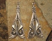 Trinity Brass Tamar Deco Drop - 2 Antique Silver 15mm x 34mm