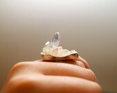 Angel Aura Crystal Druzy Cluster Ring