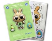 Cute Bunny Kit green - sew a cute stuffed bunny doll