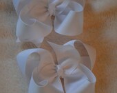 White Pigytail Set ----- 4inch Bows