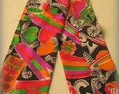 SALE - Vintage Moon Child Head or Neck Scarf, 1960's