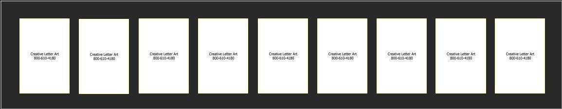 9 Opening 10x40 Black Mat holds 4x6 Alphabet Photographs for name art, Collage or your own prefrence