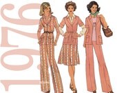 70s Suit Vintage Sewing Pattern 43 Bust Simplicity 7361 UNCUT FF