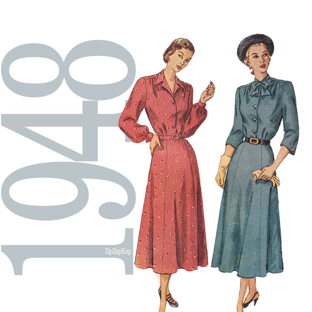 40s Dress Vintage Sewing Pattern 38 Bust Simplicity 2637 UNCUT FF