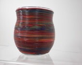 Rainbow with a Twist Multi-Colored Swirls Candle Holder, Vase