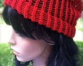 Valentine knit hat in shimmer red by Lucky Charm Fancy