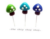 FIMO MAGIC -  3 whimsy mushroom pin toppers