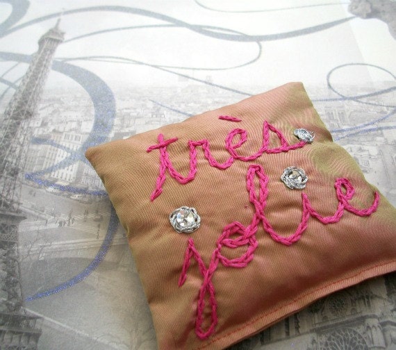 Lavender Sachet  with Hand Embroidery by Dolce Dreams