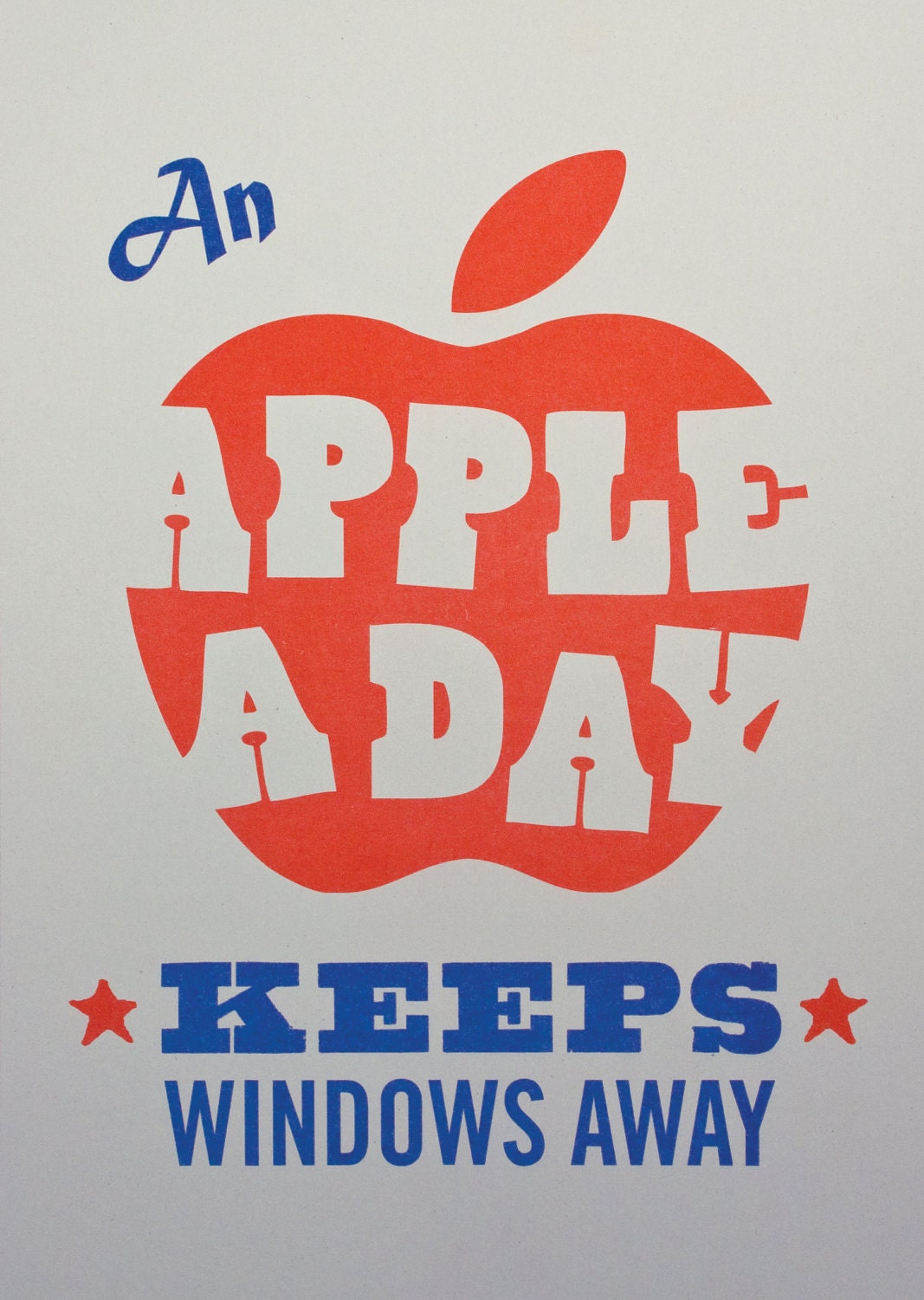 An Apple a day keeps Windows away print