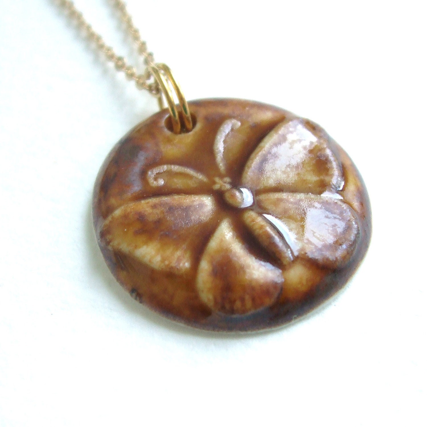 CLEARANCE - Porcelain Pendant - Butterfly - Chocolate Brown