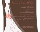 PRINTABLE - Bridal Shower Invitation - Elegant Bride Silhouette - Custom colors to match the wedding theme