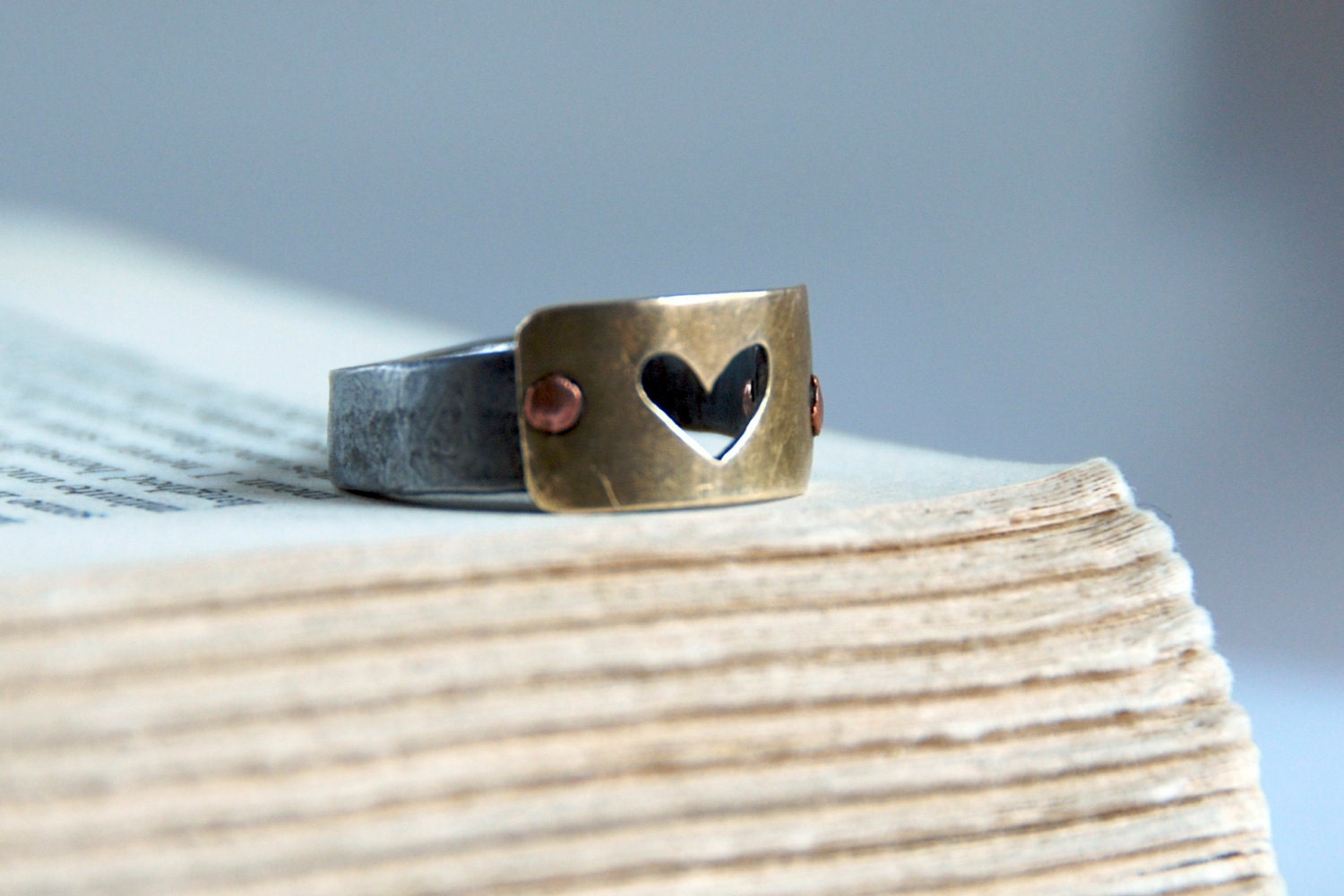 Heart Ring Antique Barn Nail Band Mothers Day Gift Ideas For Her - steampunkfunk