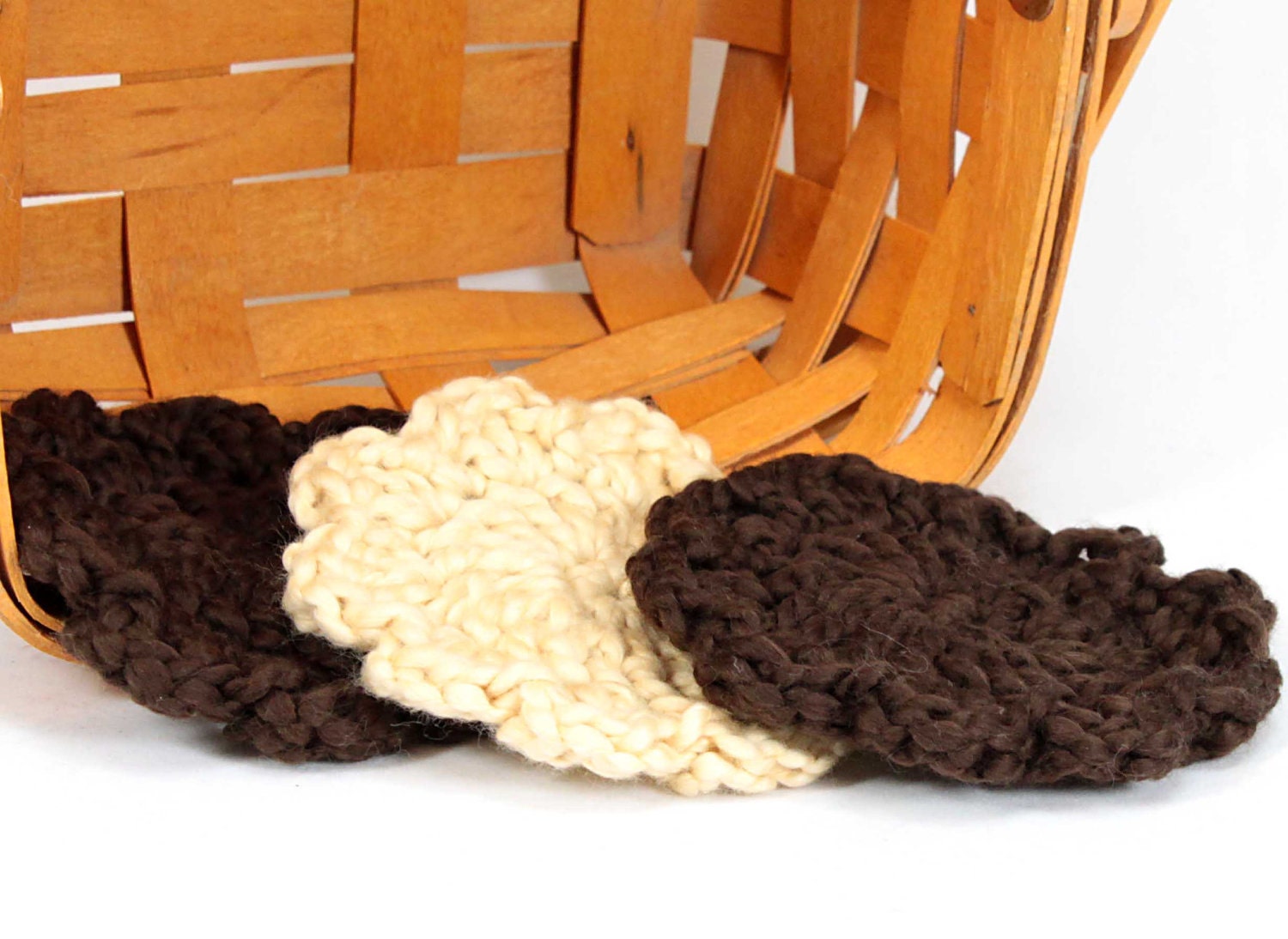 Face Cloths - Organic Cotton - Set of 3 - Espresso and Macadamia