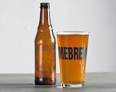 Homebrew - 2 hand printed pint glasses - dark charcoal