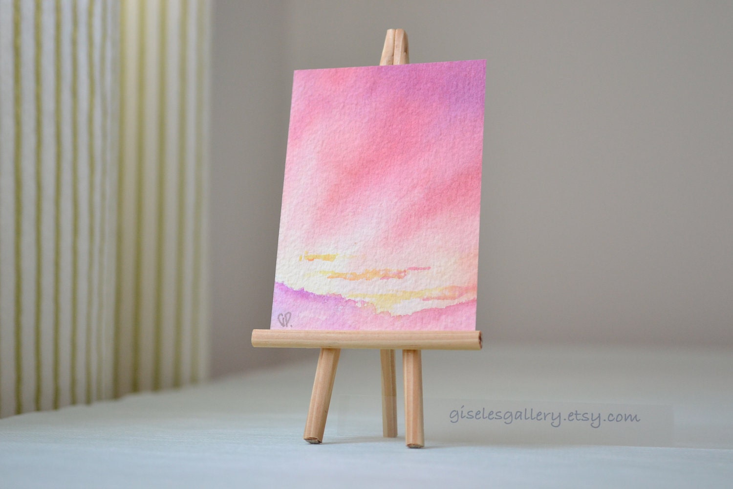 Original watercolor ACEO painting - DeMille Sunset