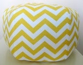 18" Ottoman Pouf Floor Pillow Yellow Chevron Zig Zag
