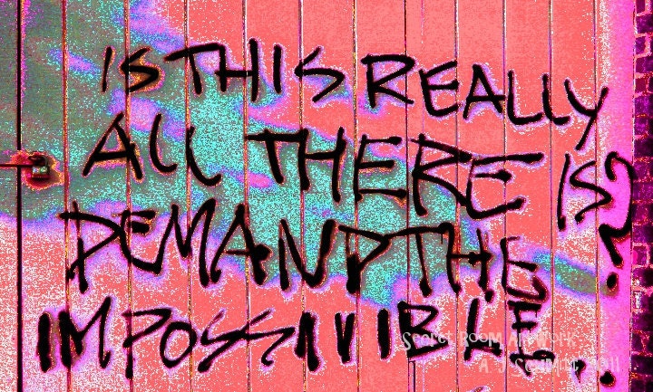 Graffiti Shot - "Commentary" - Digital Art Photography Print - inner city alternative style 6x10