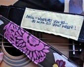 Guitar Strap - ADD A MESSAGE - hand embroidered - stitched in loveliness