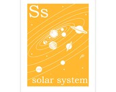 S is for Solar System 8x10 inch poster print by Finny and Zook