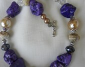Magnesite Necklace Purple Chunky Turquoise