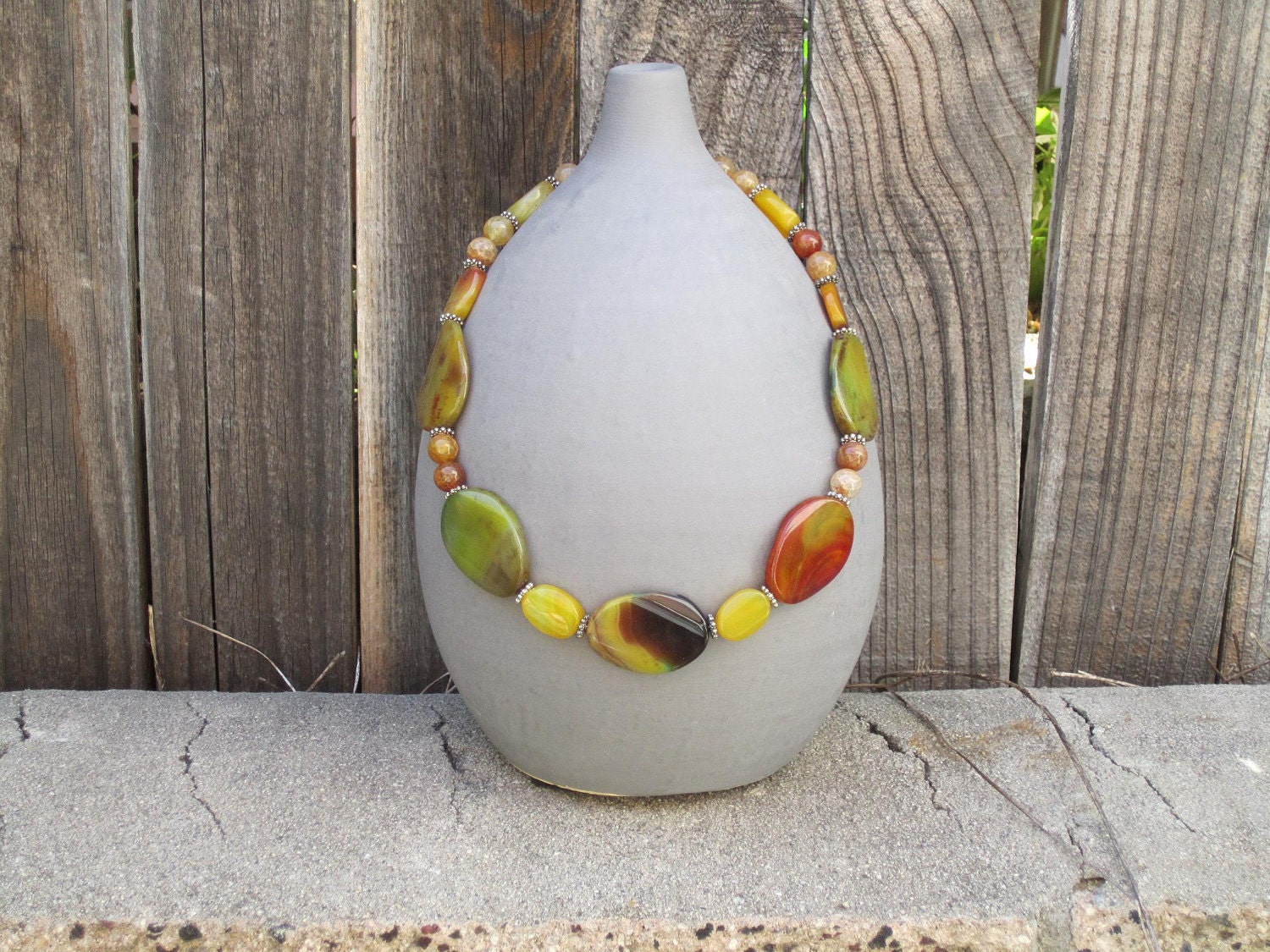 Shoreline Beads: Handmade Agate Necklace