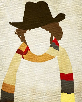 Minimalist Doctor Who Canvas Poster - The 4th Doctor