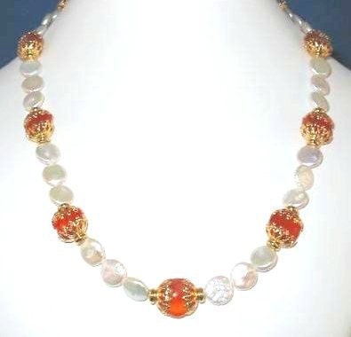 Coin pearl necklace