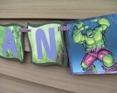 Personalized Incredible Hulk Birthday Banner