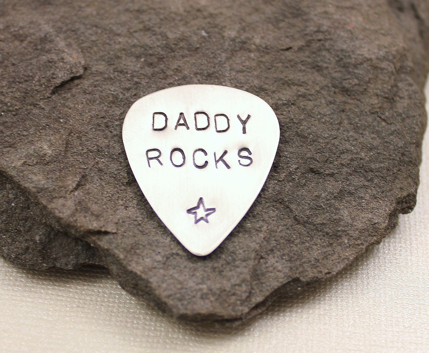 Hand Stamped Sterling Silver, Customizable Guitar Pick