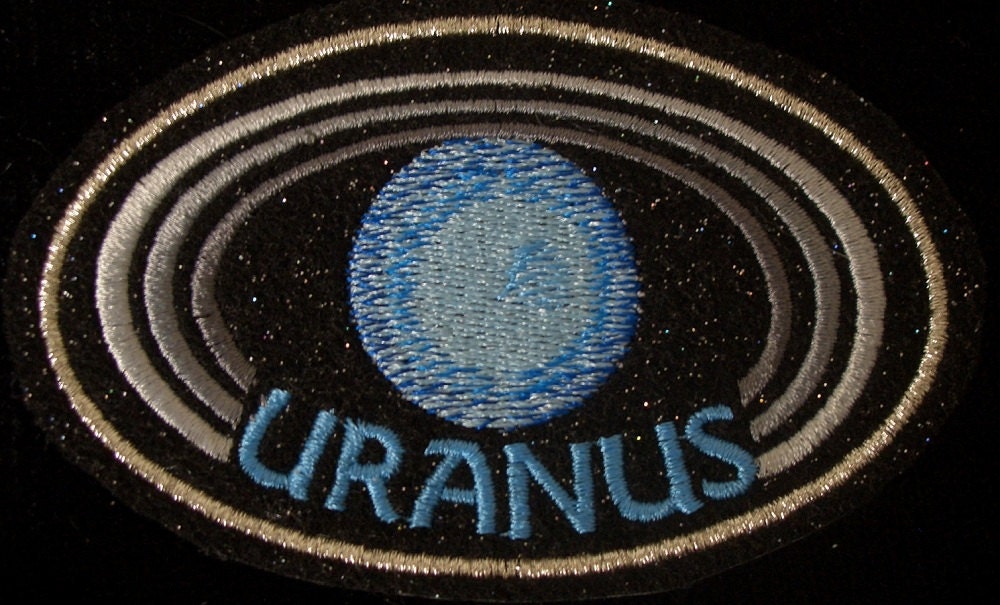 4 inch Uranus planet embroidered iron on patch