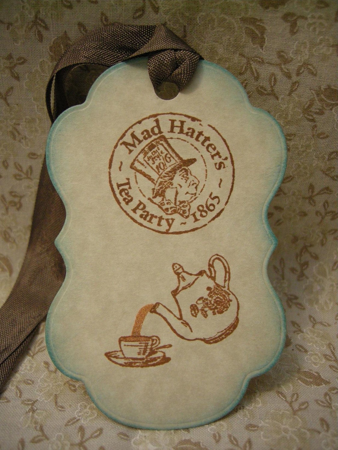 Alice in Wonderland Gift Tag - Mad Hatter Tea - hang tag, ephemera, bookmark tag, fantasy, adventure, fairy tale, party - Set of 5