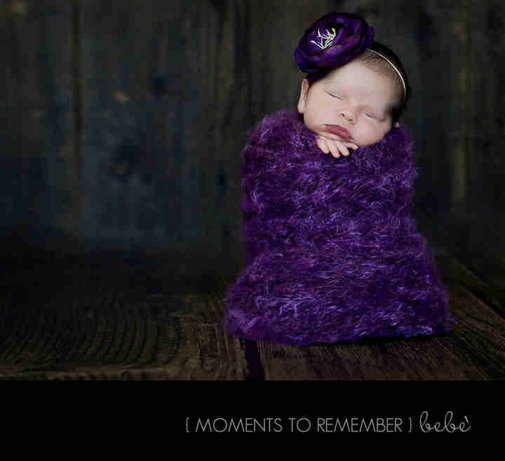 Photography Prop Backdrops, Handmade Blanket in Cloudlike Purple 48x60
