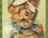 Scots Dog having a Drink Refrigerator Magnet - FREE US SHIPPING