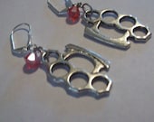 Rough Night Earrings // Brass Knuckles - Silver Knucks