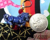 Unicorn Ceramic & Glass Earrings Blue Peru e07