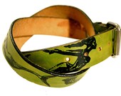 Handmade Leather Belt - Screenprinted Mermaids and Sea Creatures
