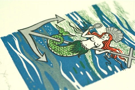 Mermaid Gocco Print