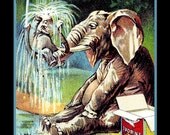 Baby Elephant Getting Bath Refrigerator Magnet - Free US SHIPPING