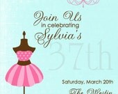 Glamour Birthday Invite - Custom Designed (Printable)